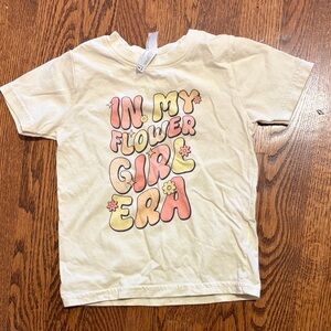 Toddle girls “In My Flower Girl Era" Graphic Tee - Cream with Pink & Yellow